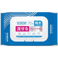 ウェットティッシュ スコッティ 流せるウェットタオル 純水 ノンアルコール 70枚 日本製紙クレシア
