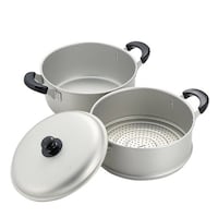アルミ2段蒸し器 26cm ニューセレット ガス火専用 もち米1.2升