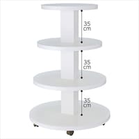 多段式ラウンドディスプレイテーブル 4段 ホワイト 5237−30180 多段テーブル 1台
