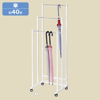 3段傘掛け ホワイト W45cm 2442−346 多段ハンガーラック 1台