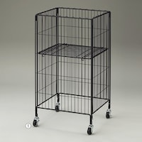 ワイヤーワゴン 黒 幅45×奥行35cm 2330−1743 平台ワゴン 1台