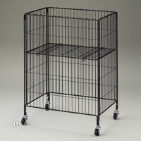 ワイヤーワゴン 黒 幅60×奥行35cm 2330−1763 平台ワゴン 1台