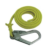 補助・誘導 介錯ロープ 片側大口径フック付 12mmφ×8m 黄 KSR−8YEL