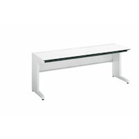 iSデスクシステム スタンダードテーブル 引き出し付 1800×600 ホワイト 幕板下<対面使用> SD−ISN186CLSPAWNN 1台 【メーカー直送/組立設置込み】