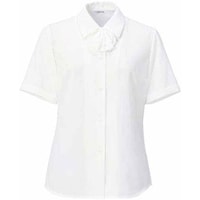 半袖ブラウス ホワイト リボン付