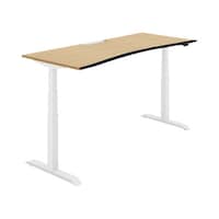 シークエンス ウイングテーブル ベーシックレバー ソフトエッジ 天板色:ナチュラルオーク  白脚 W1800