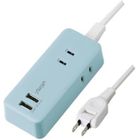 3個口コンセント 1.5m USBポート付 幅45×奥行26×高さ105mm 1個 UL−5817−LB 2ピン電源タップ(2−4個口)