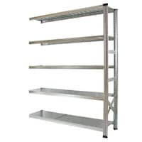 【送料込】メタルシステム 連結専用パーツ 幅1577高1840奥行450棚5段 イタリア製 簡単組立・工具不要のオープンラック 【メーカー直送/軒先渡し】