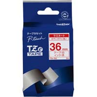 ブラザー ピータッチＴＺｅテープ 白 赤文字 ３６ｍｍ幅 ＴＺｅ