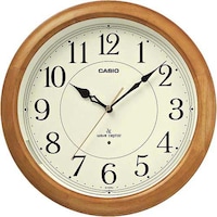 (未使用･未開封品)　カシオ 夜見えライト付き 電波アナログ壁掛け時計 濃茶 IQ-1051NJ-5JF 7z28pnb カシオ 夜見えライト付き 電波掛時計の通販｜カウネット
