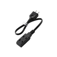 超小型 モバイルタップ 延長コード 電源タップ 0.3m 2ピン 3個口 ブラック