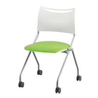 LTS−4N ネスティングチェア スタッキングチェア グリーン 座ウレタンフォーム・布 1脚 ミーティング用チェア 会議椅子 LTS−4N−Fグリーン