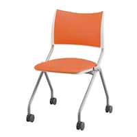 LTS−4N ネスティングチェア スタッキングチェア オレンジ 座ウレタンフォーム・ビニールレザー 1脚 ミーティング用チェア 会議椅子 LTS−4NP−Vオレンジ