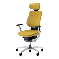 360°グライディングチェア ing(イング) オフィスチェア 布張りタイプ 肘置きあり 布オリーブイエロー 脚アルミダイカスト(磨き仕上げ) メーカー直送 1脚 CR−GA3245E6G41S−VN