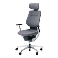 360°グライディングチェア ing(イング) オフィスチェア 布張りタイプ 肘置きあり 布ソフトグレー 脚アルミダイカスト(磨き仕上げ) メーカー直送 1脚 CR−GA3245E6G4E3−VN