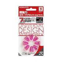 超強力マグネットネオマグピンタイプ透明桃8個X5