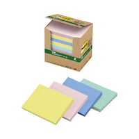 ポストイット 再生紙ノート750 混色 4色混色 75×100mm 1箱(10冊入) 6571−K ふせん 通常粘着