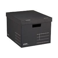 収納ボックス <NEOS> Lサイズ・フタ付き黒 ブラック フタ付 A4−NELB−D 1個