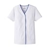 襟なし/半袖 女性用調理衣 ホワイト