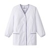 襟なし/長袖 女性用調理衣 ホワイト