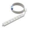 横形OA用接地タップ6コ口 パイロットランプ、マグネット付 VCT5m