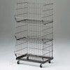 ジャンブルバスケット(直径6cmキャスター付き) W59cm スチールクリア