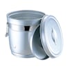 シルバーアルマイト丸型二重中蓋式食缶