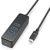 USBハブ タイプC USB2.0 USBメス × 3ポート マグネット付 PC給電 セルフパワー