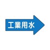 JIS配管識別方向表示ステッカー 右方向表示 工業用水 AS−40−2シリーズ