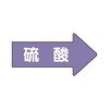JIS配管識別方向表示ステッカー 右方向表示 硫酸 AS−44シリーズ