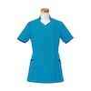 半袖スクラブジャケット(レディース)ターコイズ×ネイビー R8946−31シリーズ