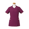 半袖スクラブジャケット(レディース)ワイン×ベージュ R8946−33シリーズ