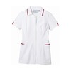 ナースジャケット 半袖 白/バーガンディ 73−2412シリーズ