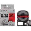 テプラ PROテープ 強粘着赤ラベル24mm黒文字