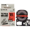 テプラ PROテープ 強粘着赤ラベル18mm黒文字