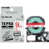 テプラ PROテープ 強粘着白ラベル 9mm赤文字