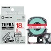 テプラ PROテープ 強粘着白ラベル18mm赤文字