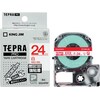 テプラ PROテープ 強粘着白ラベル24mm赤文字