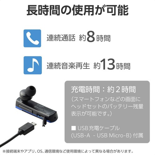 無線ヘッドセット BT接続 片耳 ブラック