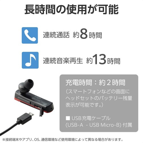 無線ヘッドセット BT接続 片耳 ブラック