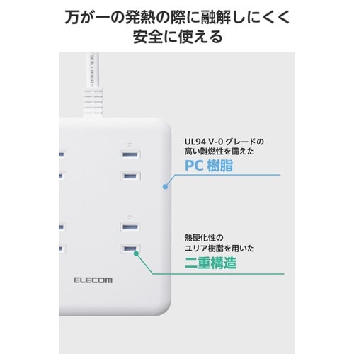 電源タップ USB延長コード 8個口