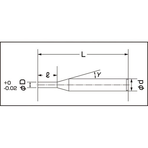 2枚刃超硬スクエアエンドミル 樹脂加工用 SFUR230−0.8Xシリーズ