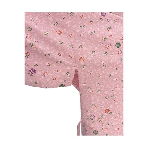 透かし文様に花柄 茶衣着 上 ピンク