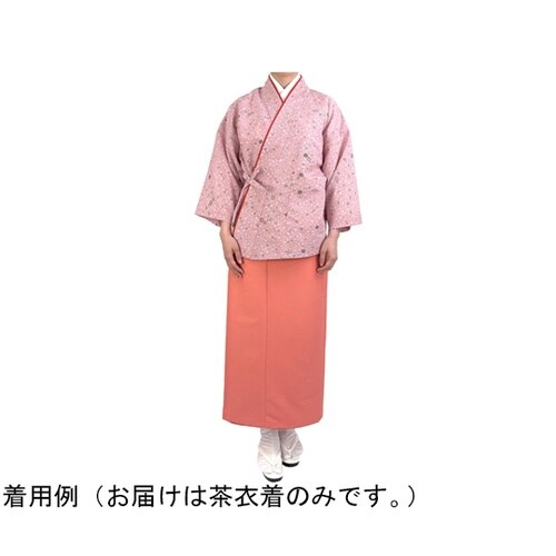 透かし文様に花柄 茶衣着 上 ピンク