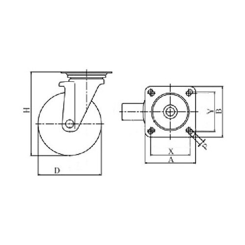 プレート式 自在 キャスター ウレタン