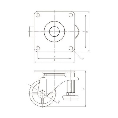 プレート式 アジャスター付キャスタ