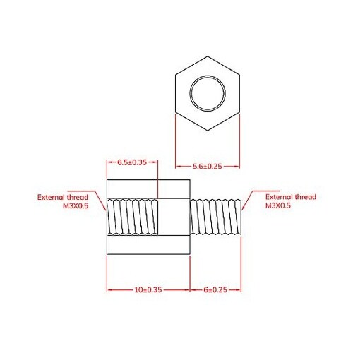 六角雌ねじスペーサ