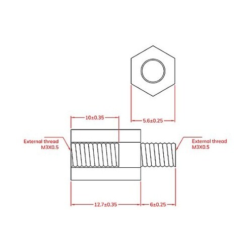 六角雌ねじスペーサ
