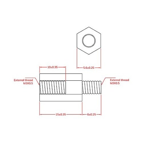 六角雌ねじスペーサ