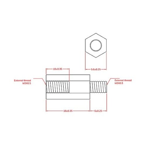 六角雌ねじスペーサ